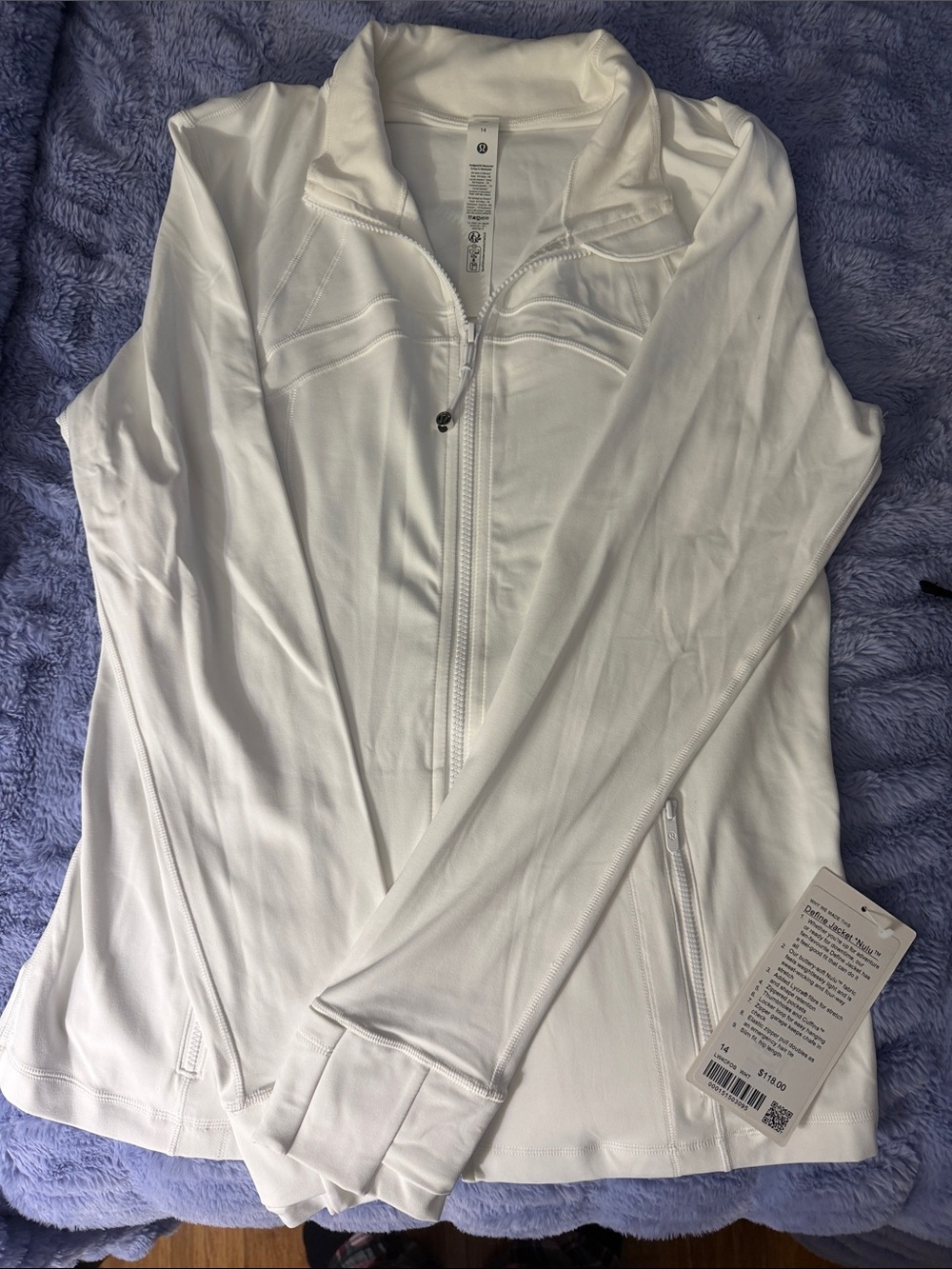 Lululemon White Zip-Up Athletic Jacket
